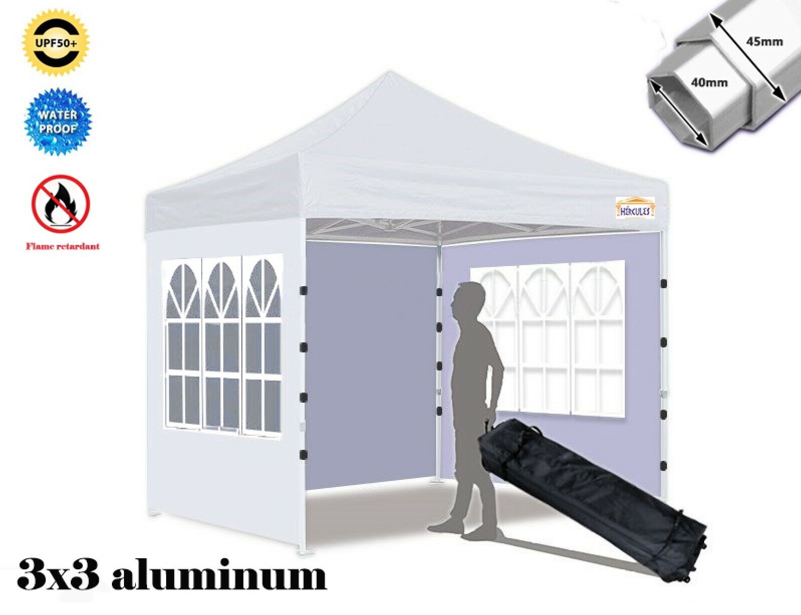 Hercules Gazebo® Hex40 aluminium 3m x 3m Hercules Gazebo®