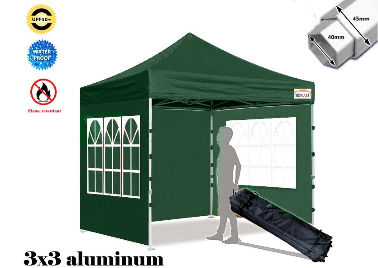 Hercules Gazebo® Hex40 aluminium 3m x 3m Hercules Gazebo®
