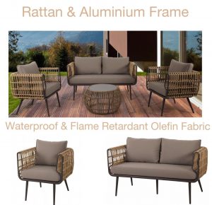 Rattan & Aluminium Sofa Garden Set
