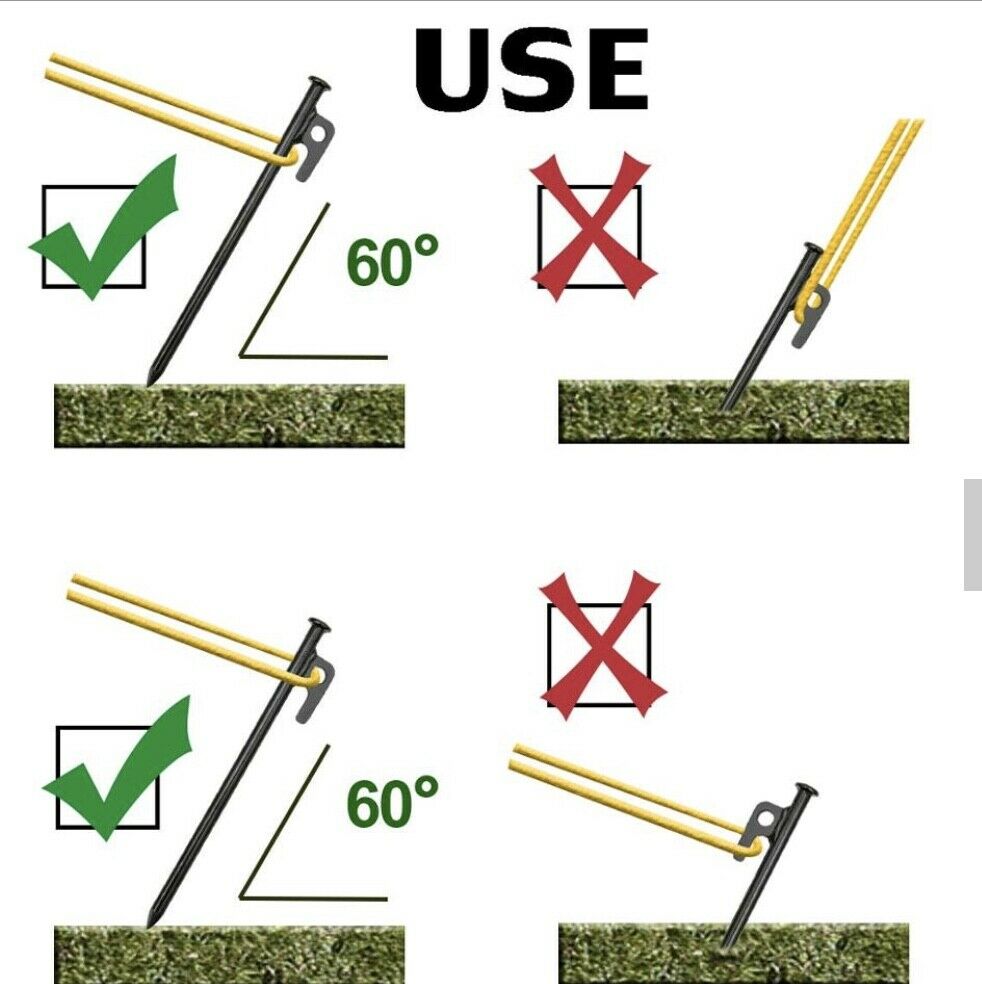 10x 1ft Long Heavy Duty Gazebo Tent Pegs Hercules Outdoors